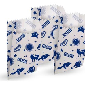 50 sacos de papel temáticos Cruzeiro para pipoca doce e salgada