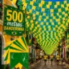 500 Metros De Bandeirinhas Varal Verde E Amarelo De Plástico 500 Metros Verde E Amarelo
