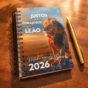 Agenda Masculina 2026 Cristã Leão Versículo Bíblico