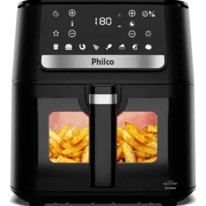 Air Fryer Philco 9,5L Visor Glass Redstone 1800W Cozinha Saudável
