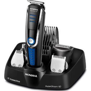 Aparador De Pelos Mondial Super Groom 10 Bg-03 6w Bivolt Completo Preto 127/220v