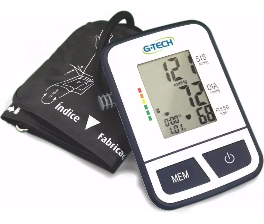 Aparelho Medidor de Pressão Digital de Braço BSP11 G-Tech Original com Frete Grátis Aparelho de Medir Pressão Digital de Braço BSP11 G-Tech Branco com Braçadeira