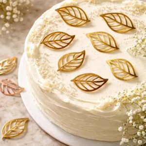Apliques Folhas Vazadas Dourado Ou Prata Em Papel Lamicote