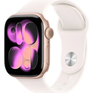 Apple Watch Series 11 GPS 42mm Ouro Rosa Pulseira Blush Clara