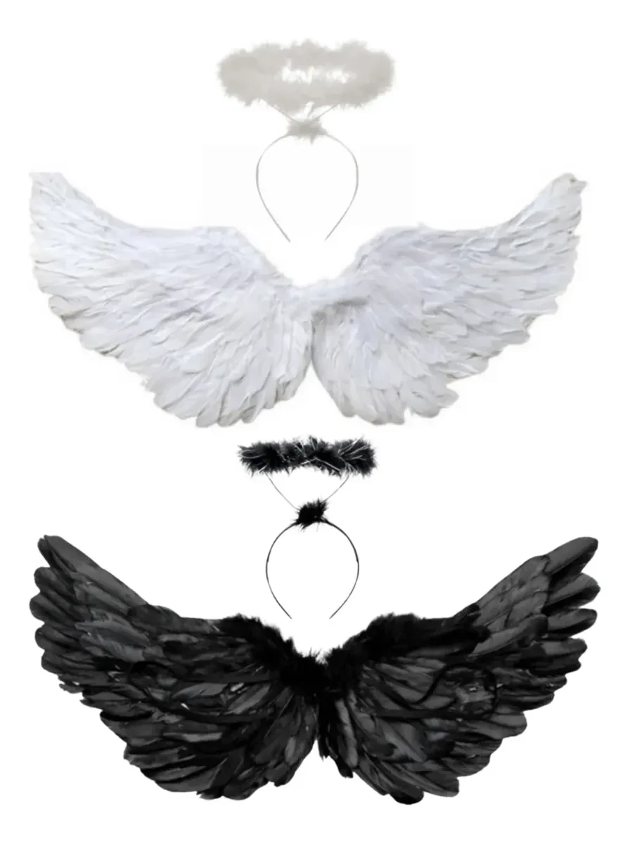 Asa Anjo Fantasia Halloween Carnaval Festa Cosplay Tiara Bvexx Original Asa Anjo Fantasia Halloween Carnaval Festa Cosplay Tiara Bvexx com Auréola