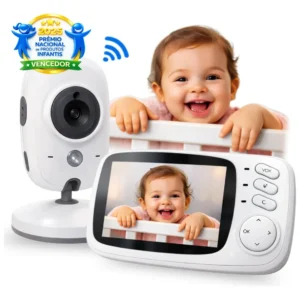 Baba Eletronica Visão Noturna VB603 com tela de 3.2" e câmera sem fio branca