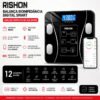 Balança Bioimpedancia Digital 180kg Smart Imc Profissional Rishon Com Aplicativo Preto
