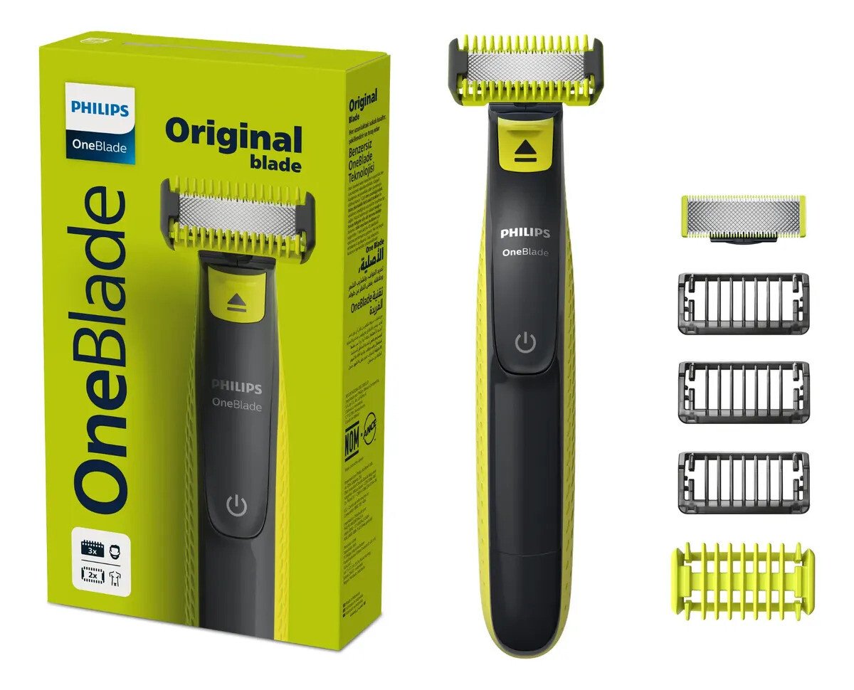 Barbeador Philips OneBlade Qp2824/10 Original Frete Grátis e Oferta Barbeador e Aparador Elétrico Philips OneBlade Qp2824/10 Preto - Rosto e Corpo