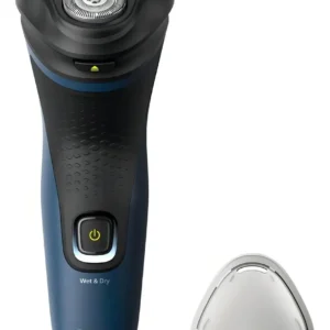 Barbeador elétrico Philips S1151/00 azul à prova d'água com lâminas rotativas e corpo ergonômico