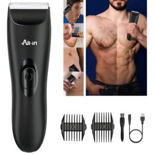 Barbeador Elétrico All-in Sem Fio Para Áreas Íntimas E Barba Recarregável À Prova D’água Preto 127/220v
