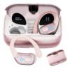 Basike Fone De Ouvido Sem Fio Esportivo Bluetooth5.4 Tws, Corrida Gancho, À Prova D’água, Com Gan, Tela Led Dupla, Suporta Chamadas De Voz, Adequadas Para Android E Ios, Cor Rosa