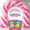 Kit Bela Adormecida com bexigas rosa e mini livro – decoração de festa infantil