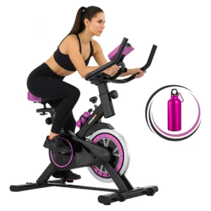 Bicicleta Ergométrica Fitness Sevenfit Preta e Rosa para Cardio e Musculação