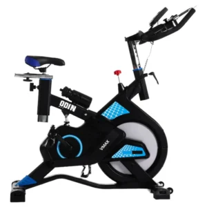 Bicicleta Ergométrica Spinning Mecanica Vmax Odin Fit 13kg preta e azul para treino em casa