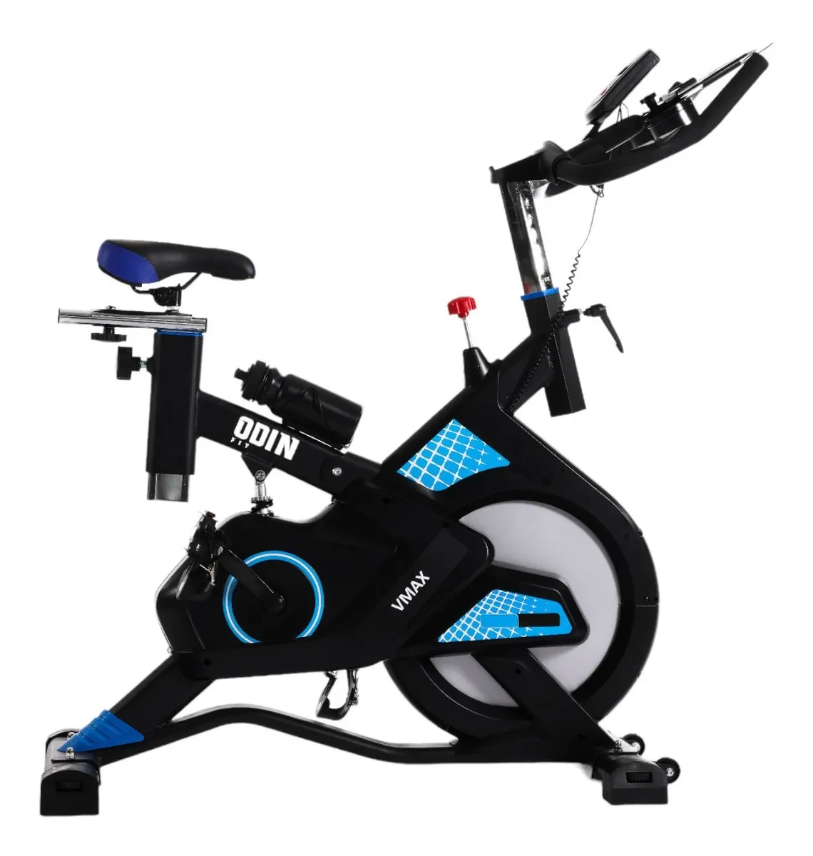 Bicicleta Ergométrica Spinning Odin Fit Vmax 13kg Frete Grátis Bicicleta Ergométrica Spinning Mecanica Vmax Odin Fit 13kg preta e azul para treino em casa
