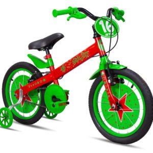 Bicicleta Infantil Aro 16 Star Boy Menino 4 À 6 Anos Com Rodinha – Vermelho / Verde