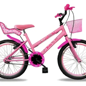 Bicicleta Infantil Feminina Aro 20 Com Cadeirinha De Boneca Cor Rosa