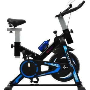 Bicicleta Spinning Gold7 17kg Ergométrica Profissional Preto Azul com Suporte Tablet