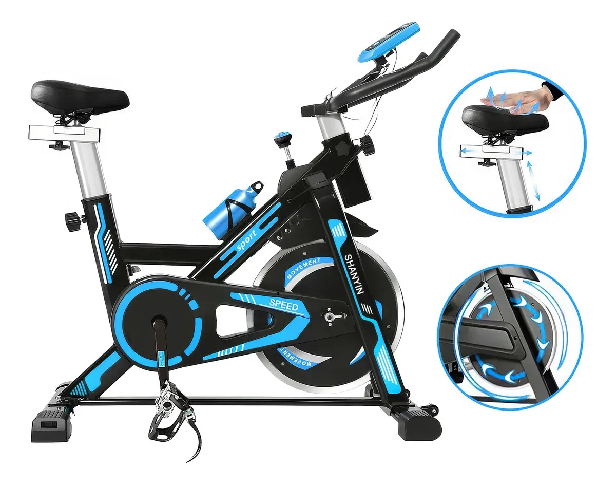 Bicicleta Spinning Ergométrica Roda Inércia 13kgs Capacidade De Carga 150kg ...