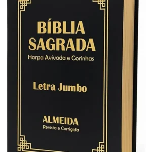 Biiblia Sagrada Jumbo Arc Luxo Preta – Capa Pu – C/ Harpa