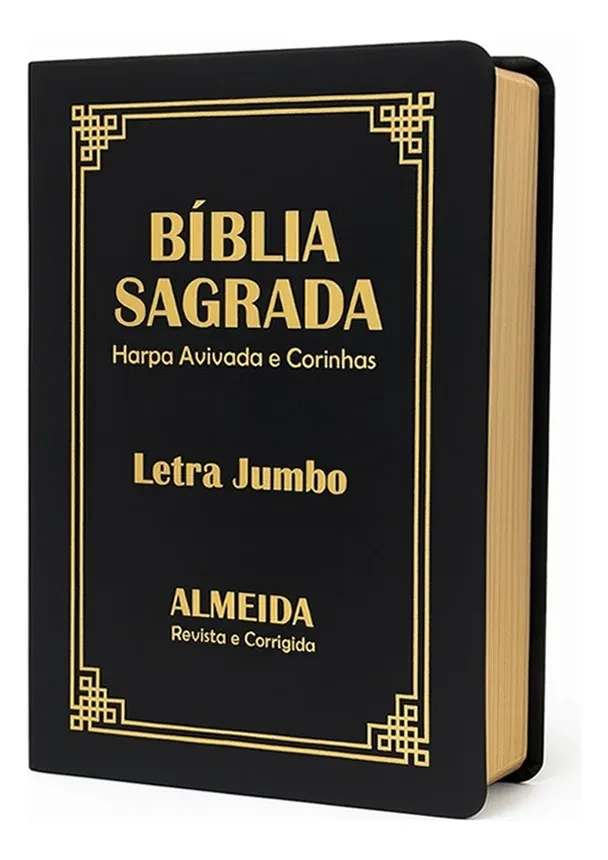 Biiblia Sagrada Jumbo Arc Luxo Preta - Capa Pu - C/ Harpa Biiblia Sagrada Jumbo Arc Luxo Preta - Capa Pu - C/ Harpa