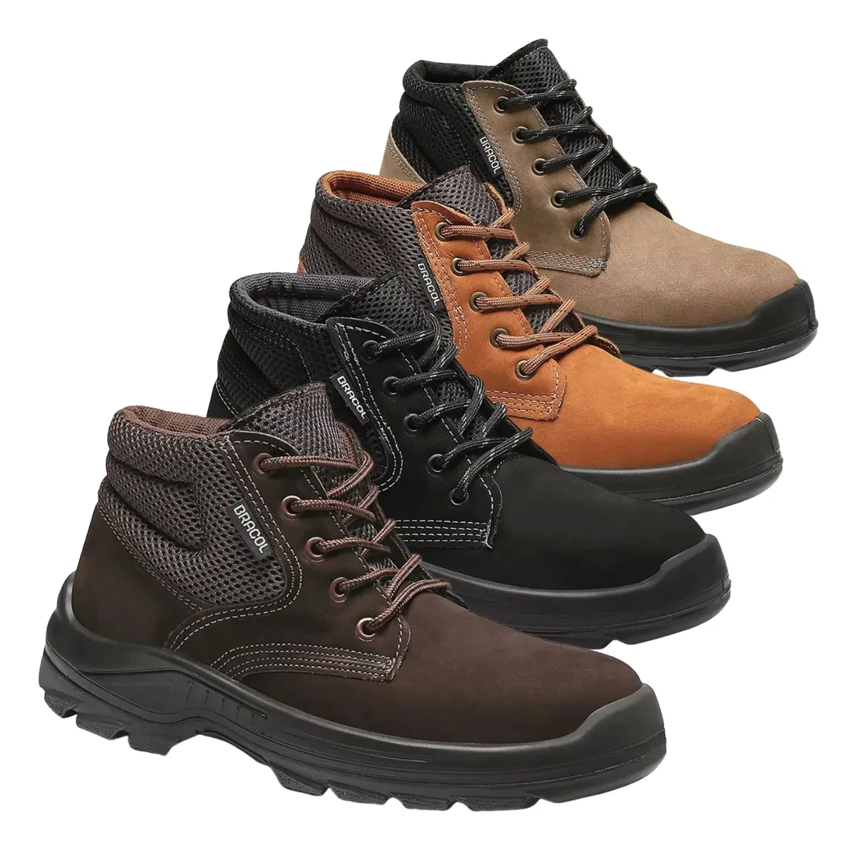 Bota Botina Segurança Bracol Nobuck CA 40872 Frete Grátis Bota Botina Segurança Bracol Sapato Coturno Nobuck Com CA 40872
