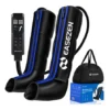 Bota De Compressao Pneumatica Massageador Pes Portatil Preto Com Detalhes Em Azul