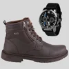 Bota Masculina Coturno Adventure P&d S com Relógio Digital