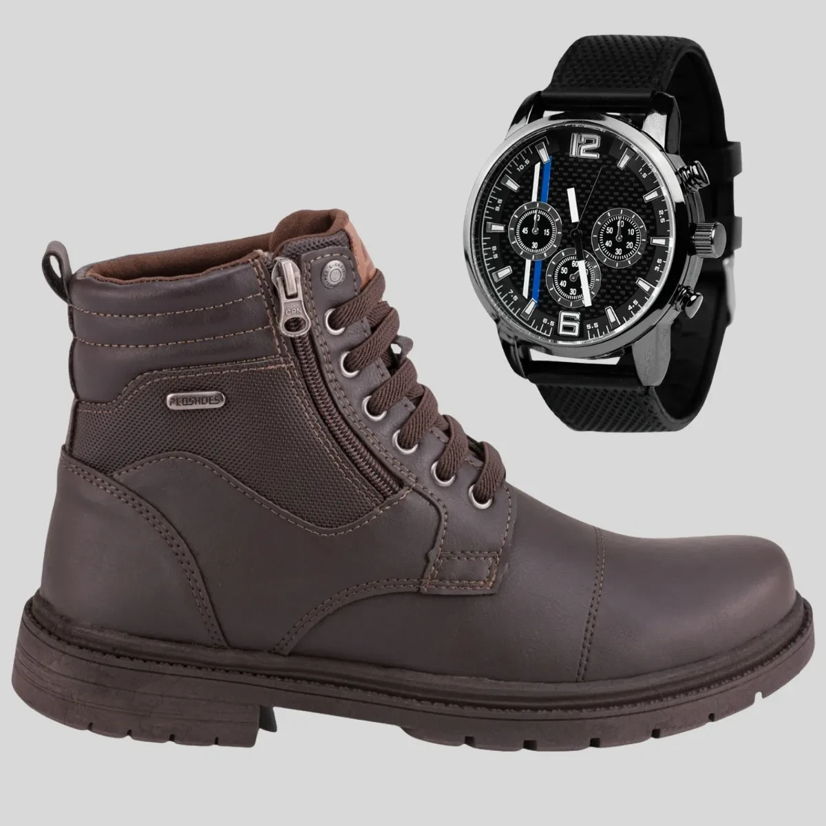 Bota Masculina Coturno Adventure P&d S Original Com Relógio Digital Bota Masculina Coturno Adventure P&d S com Relógio Digital