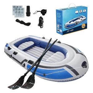 Bote Inflável Jr-400 Para 4 Pessoas Com Remos E Kit