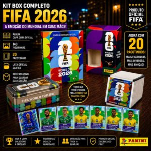 Box Álbum Capa Dura + 140 Figurinha + Lata Oficial Copa 2026
