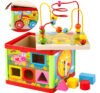 Brinquedo Cubo Didático Madeira Montessori Infantil 5 Em 1 Atacarejo Kids Colorido