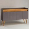 Buffet Luxo Decorativo 4 Portas Para Sala Moderna Prateleira