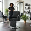 Cadeira de Barbearia Urano Reclinável Hidráulica Conforto Elegância