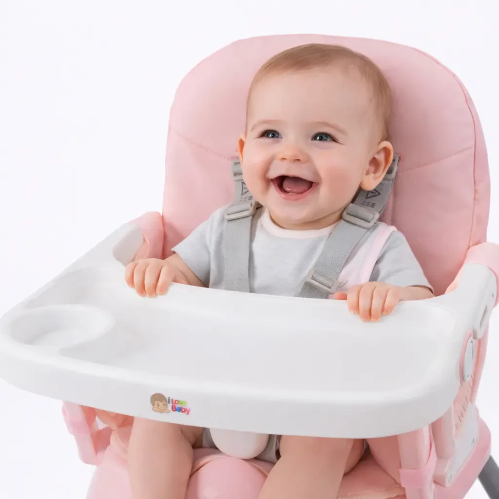 Cadeira de Alimentação Bebê I Love Baby Portátil Rosa 3 em 1 Oferta Cadeira De Alimentação Bebê Portátil Rosa - Cadeirão - 3 Em 1 - I Love Baby