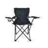 Cadeira Dobrável Portátil Preta Com Apoio De Braço, Porta-copos E Bolsa De Transporte Suporta Até 120kg, Ideal Para Praia, Camping, Pesca E Lazer – Jhamba Preto