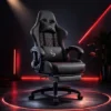 Cadeira Gamer Ergonômica Escritório 150kg Reclinável 150kg Preto Couro Sintético