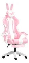 Cadeira Gamer Feminina Python Fly GC02 Rosa Ergonômica Reclinável com Apoio para Pés