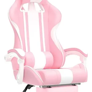 Cadeira Gamer Feminina Python Fly GC02 Rosa Ergonômica Reclinável com Apoio para Pés