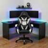 Cadeira Gamer Lancer Healer Preta e Branca Couro Sintético