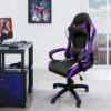 Cadeira Gamer Python Fly Violeta Ergonômica Couro Sintético Altura Regulável