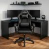 Cadeira Gamer Wells Preta Healer Preto Couro Sintético