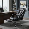 Cadeira Presidente Python Fly ergonômica preta com apoio de pés