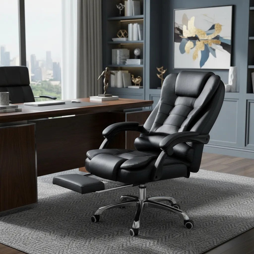 Cadeira Presidente Python Fly Original Ergonômica Reclinável Com Apoio De Pés Cadeira Presidente Python Fly ergonômica preta com apoio de pés