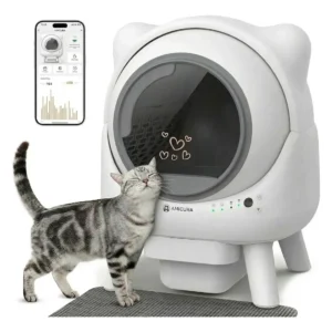 Caixa Areia Gato Amicura CuraX1 Autolimpante Extra Grande Branco