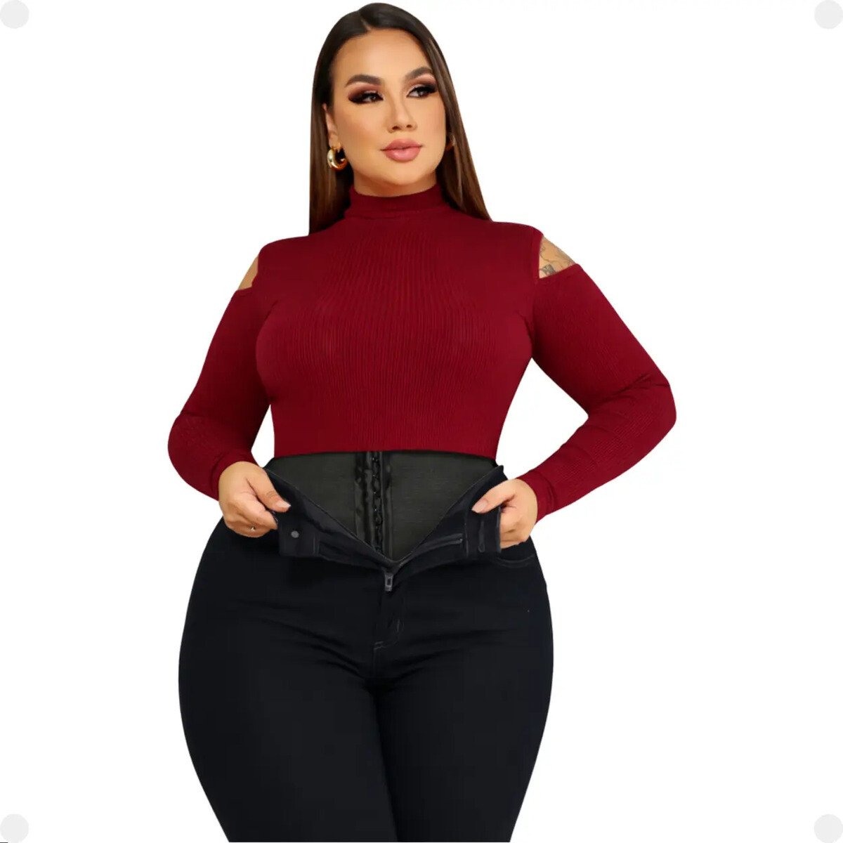 Calça Cinta Jeans Modeladora Feminina Reduz Cintura Lipo Calça Cinta Jeans Modeladora Feminina Reduz Cintura Lipo