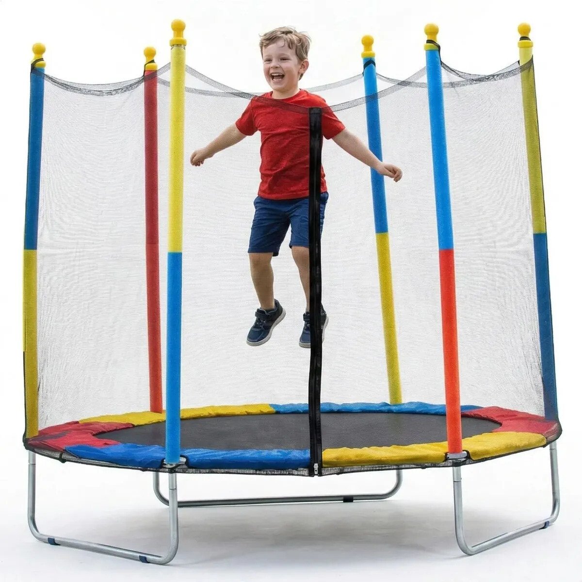 Cama Elástica Infantil Pula Pula 1,8m Trampolim Com Zíper Preto Vermelho Cama Elástica Infantil Pula Pula 1,8m Trampolim Com Zíper Preto Vermelho