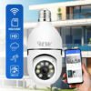 Câmera De Segurança Ip Wi-fi Lâmpada E27 Hw 360° Full Hd Com Visão Noturna E Áudio – Hw Branco