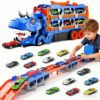 Caminhão De Engolir Dinossauro Transformável Brinquedo 7 Em1