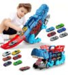 Caminhão Transporte Dinossauro Transformável Com 6 Carros
